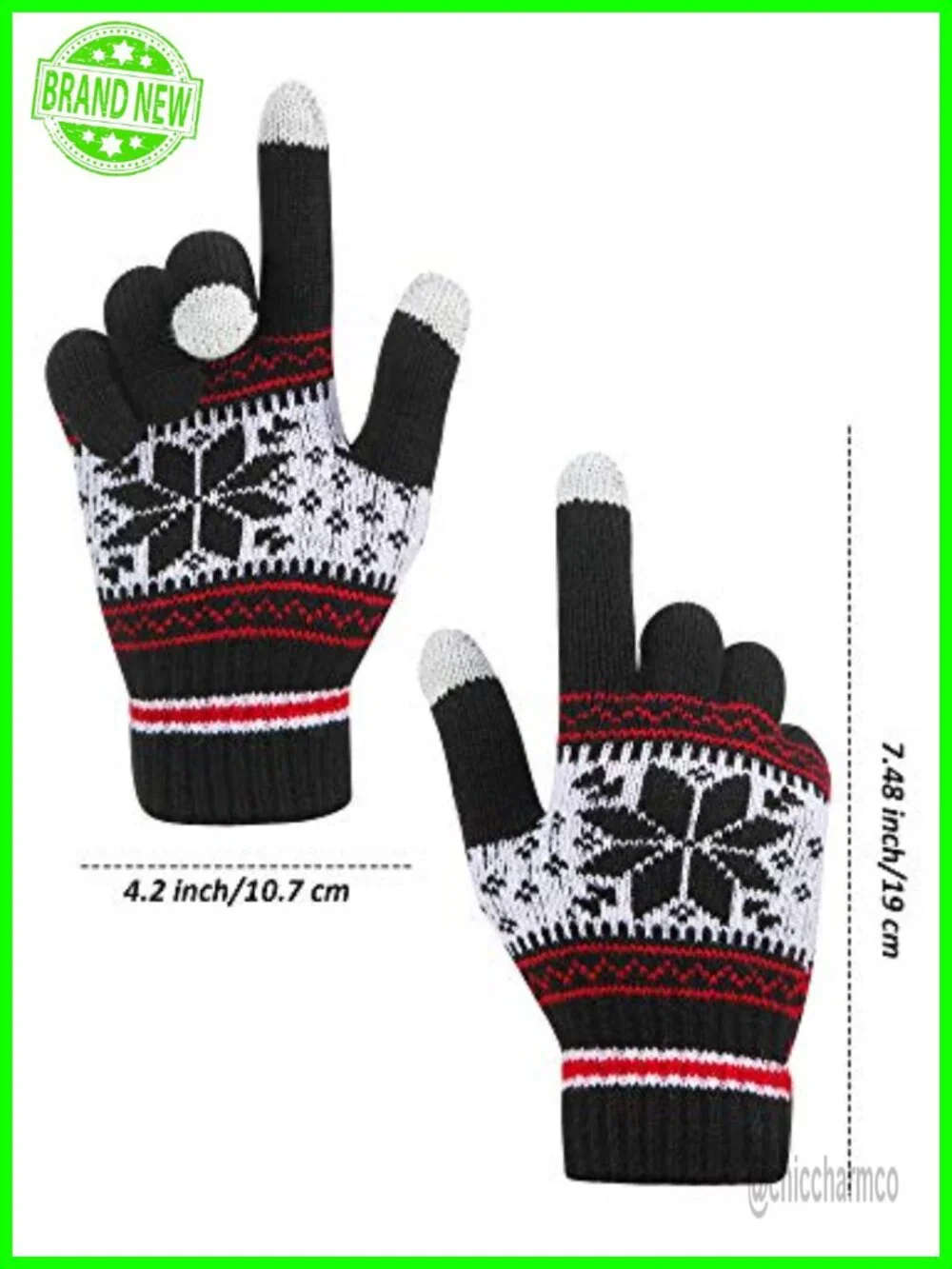 6 Pairs Touchscreen Winter Gloves for Women Men Running Warm Knit Acrylic